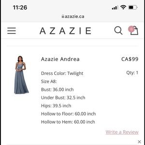 Maternity Azazie bridesmaid dress